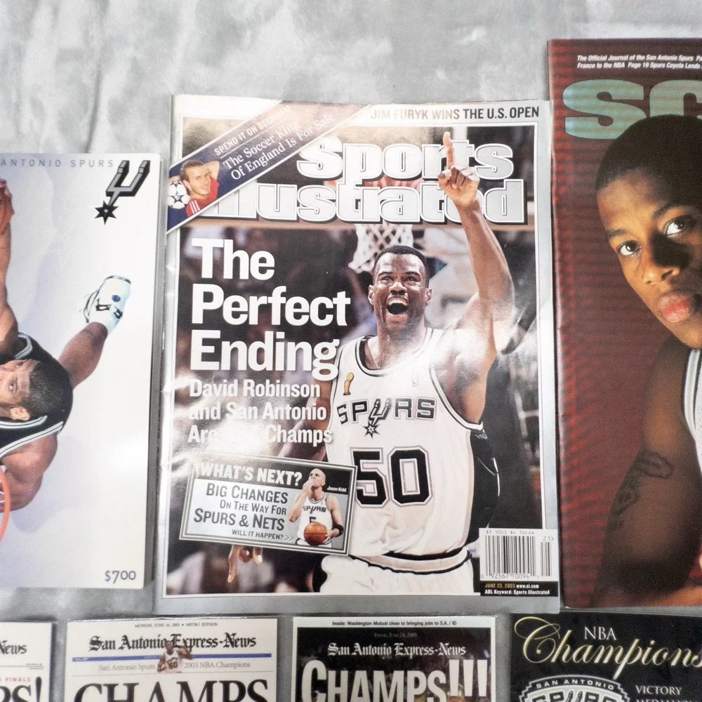 San Antonio Spurs Sports Memorabilia Championship Coins Magazines Stickers